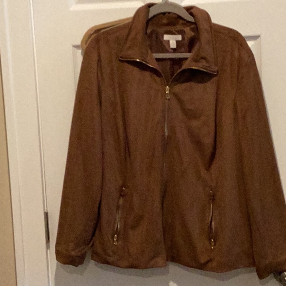 Charter Club Tan Suede Utility Jacket
